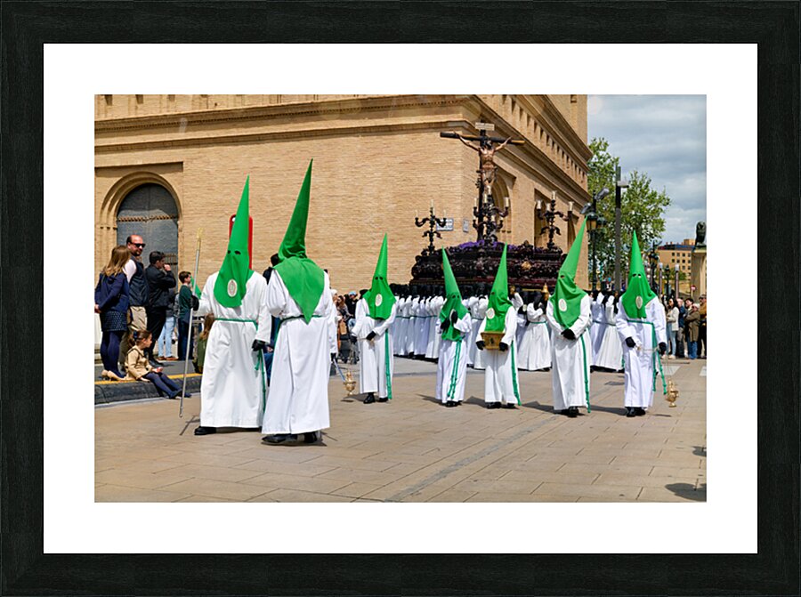 Zaragoza. Saragossa. Aragon. Spain.  Processions of the Easter Holy Week Picture Frame print