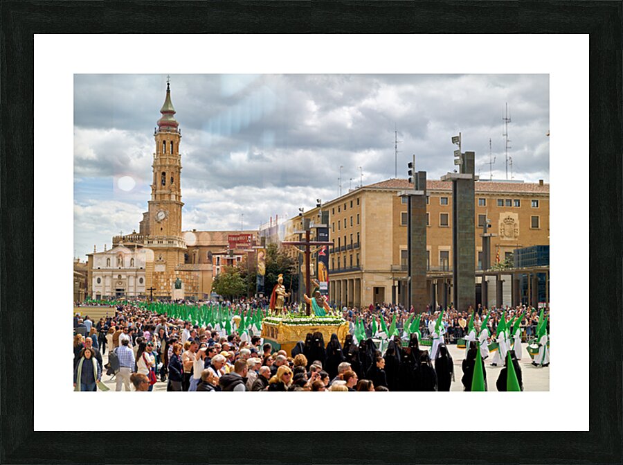 Zaragoza. Saragossa. Aragon. Spain.  Processions of the Easter Holy Week Picture Frame print