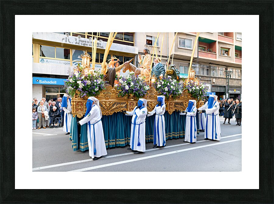 Zaragoza. Saragossa. Aragon. Spain.  Processions of the Easter Holy Week Picture Frame print