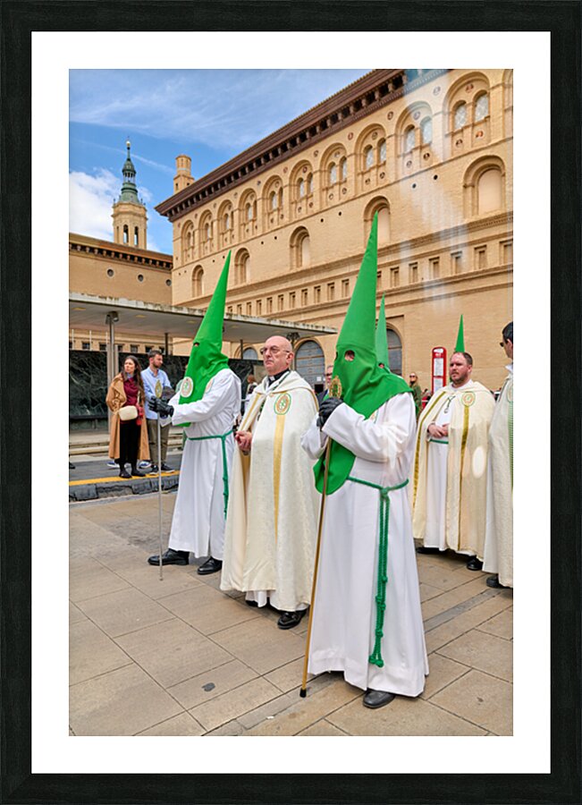 Zaragoza. Saragossa. Aragon. Spain.  Processions of the Easter Holy Week Picture Frame print