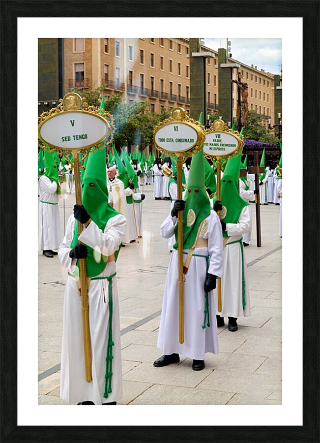 Zaragoza. Saragossa. Aragon. Spain.  Processions of the Easter Holy Week Picture Frame print