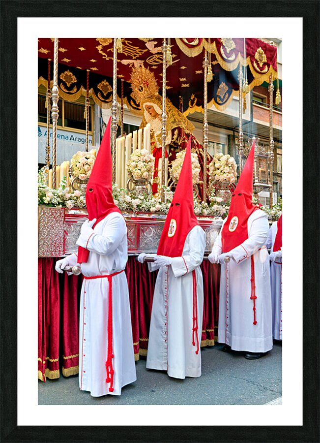 Zaragoza. Saragossa. Aragon. Spain.  Processions of the Easter Holy Week Picture Frame print