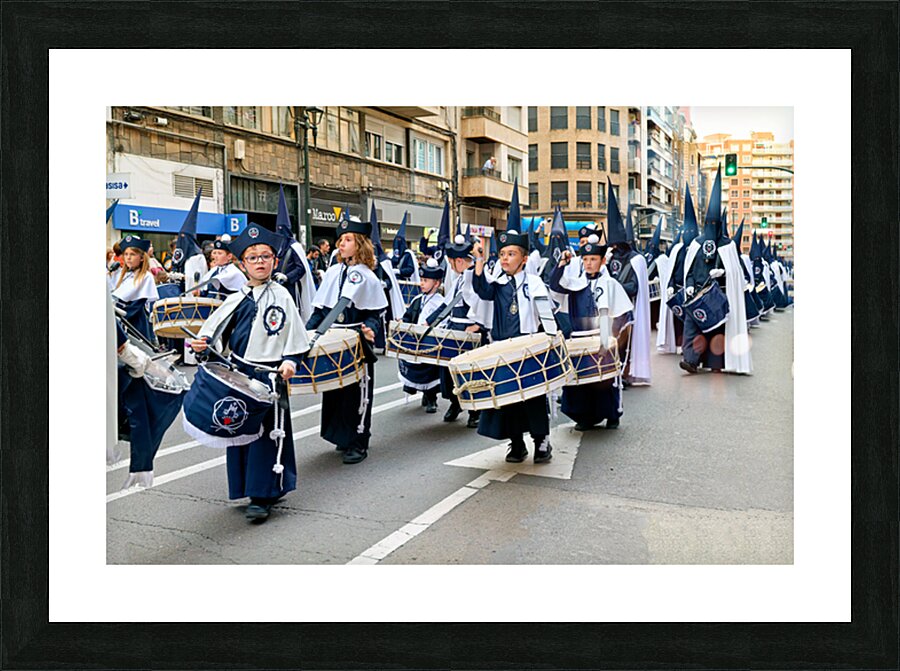 Zaragoza. Saragossa. Aragon. Spain.  Processions of the Easter Holy Week Picture Frame print