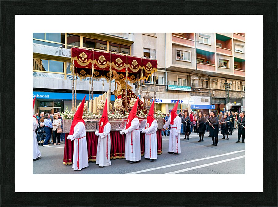 Zaragoza. Saragossa. Aragon. Spain.  Processions of the Easter Holy Week Picture Frame print