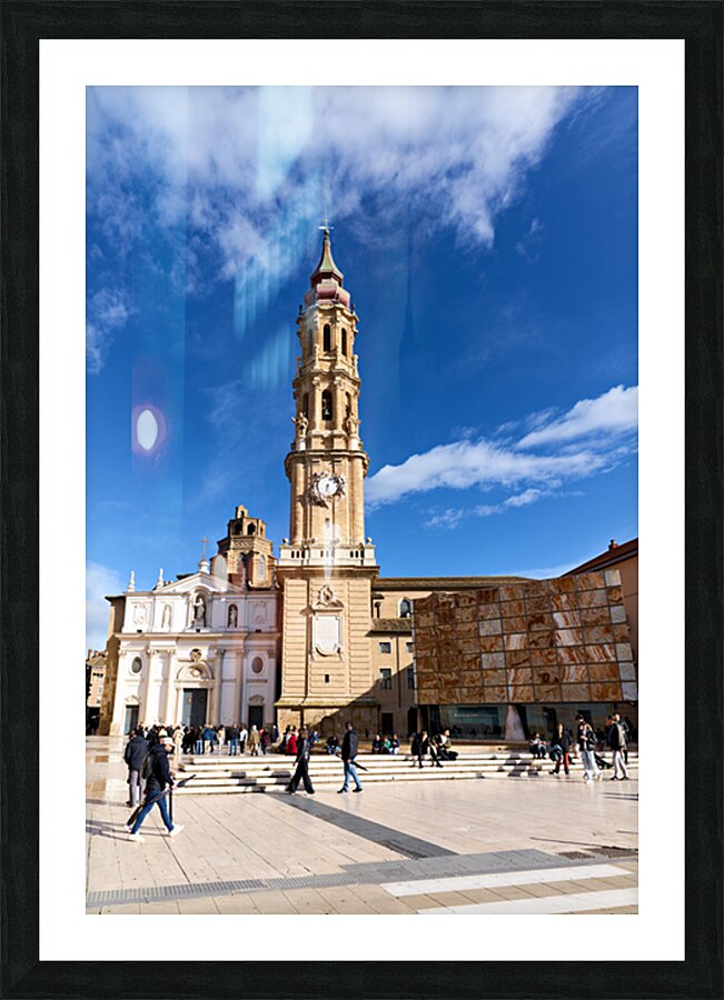 Zaragoza Spain. Cathedral of the Savior of Zaragoza. Catedral del Salvador   La Seo. Museo del Foro de Caesaraugusta Picture Frame print