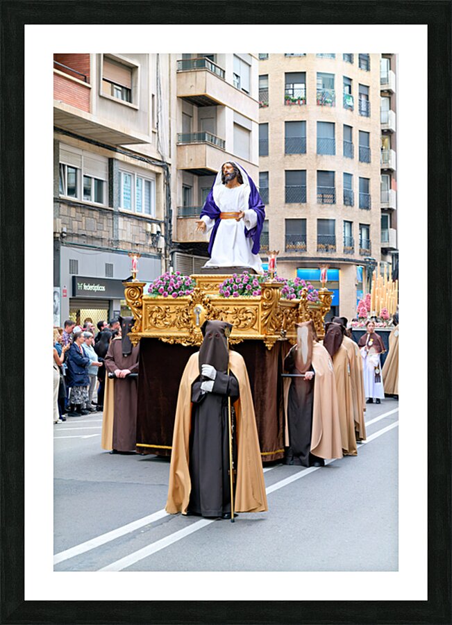 Zaragoza. Saragossa. Aragon. Spain.  Processions of the Easter Holy Week Picture Frame print