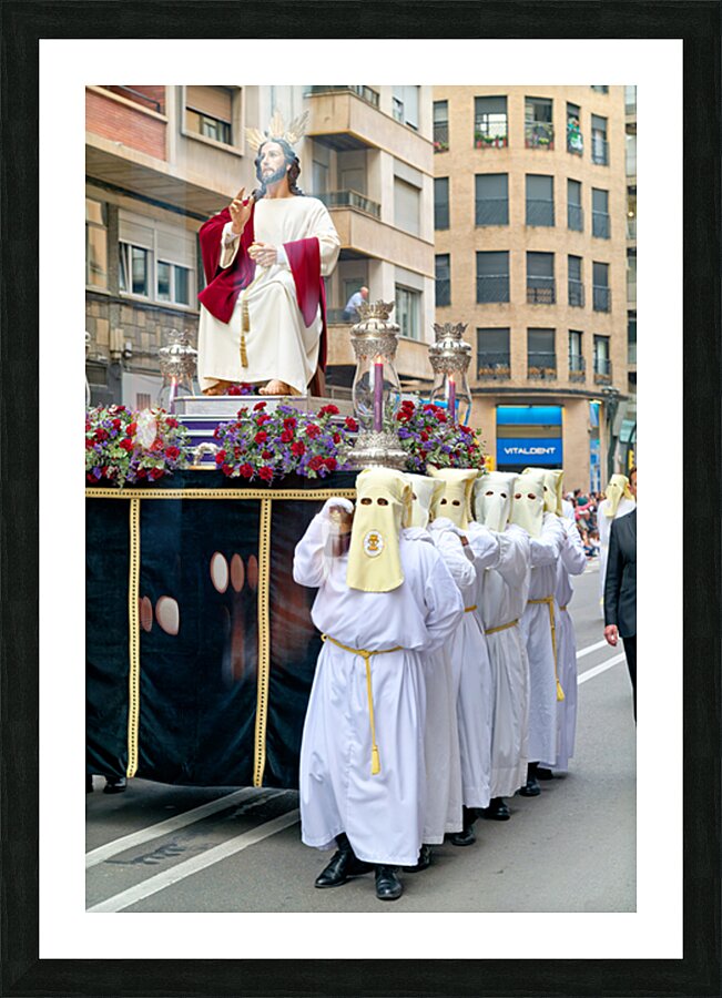 Zaragoza. Saragossa. Aragon. Spain.  Processions of the Easter Holy Week Picture Frame print