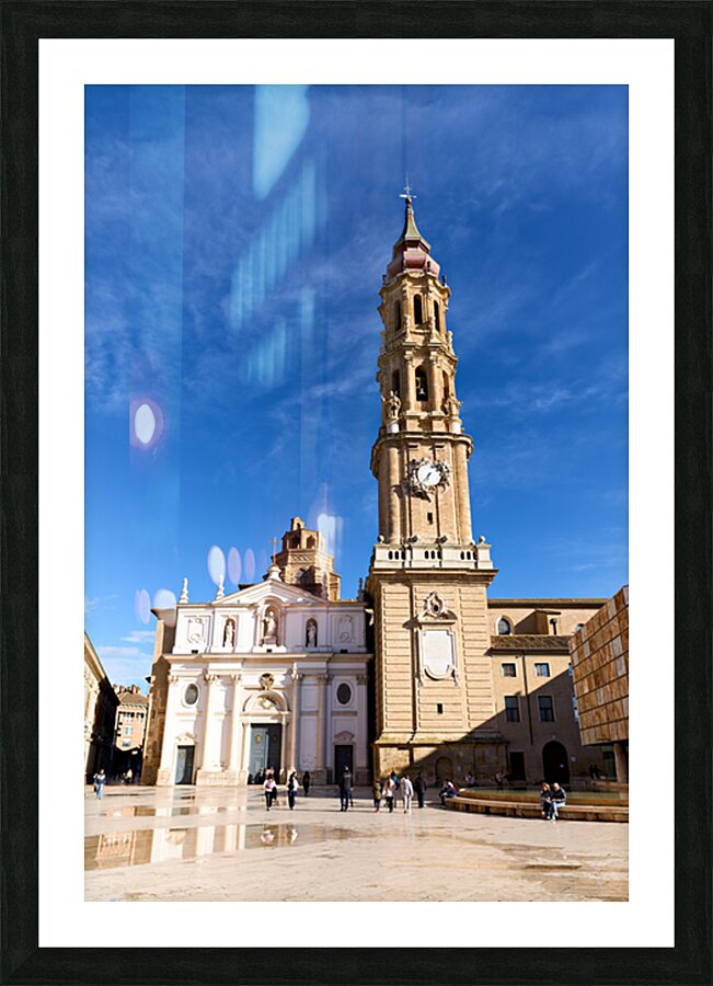Zaragoza Spain. Cathedral of the Savior of Zaragoza. Catedral del Salvador   La Seo. Museo del Foro de Caesaraugusta Picture Frame print