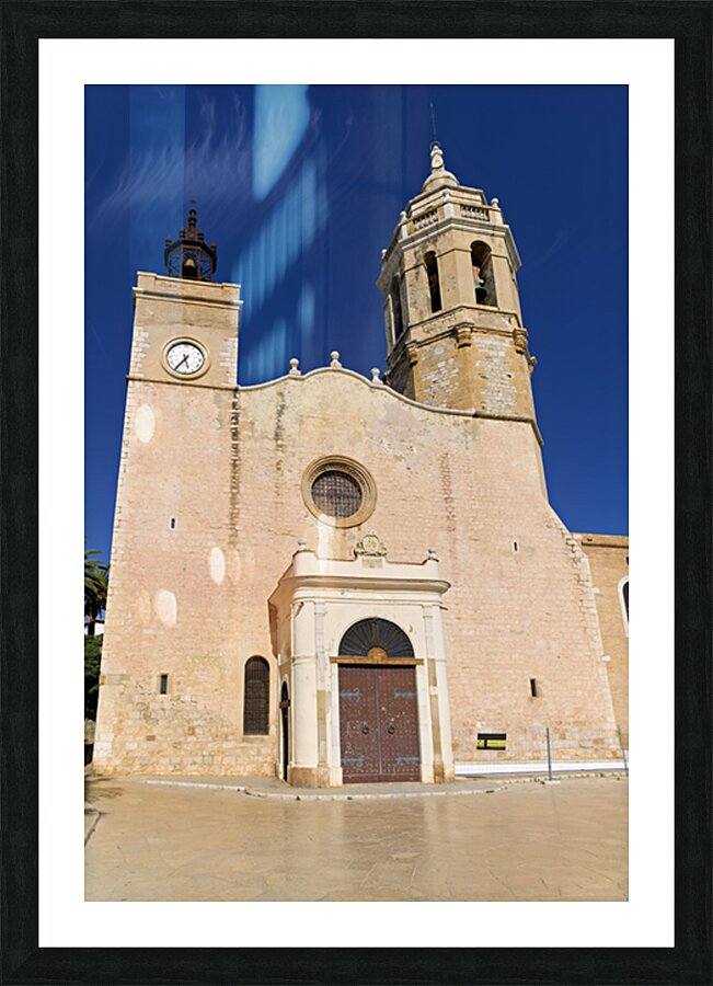 Sitges Catalunya Spain. Church esglesia de Sant Bartomeu i Santa Tecla Picture Frame print