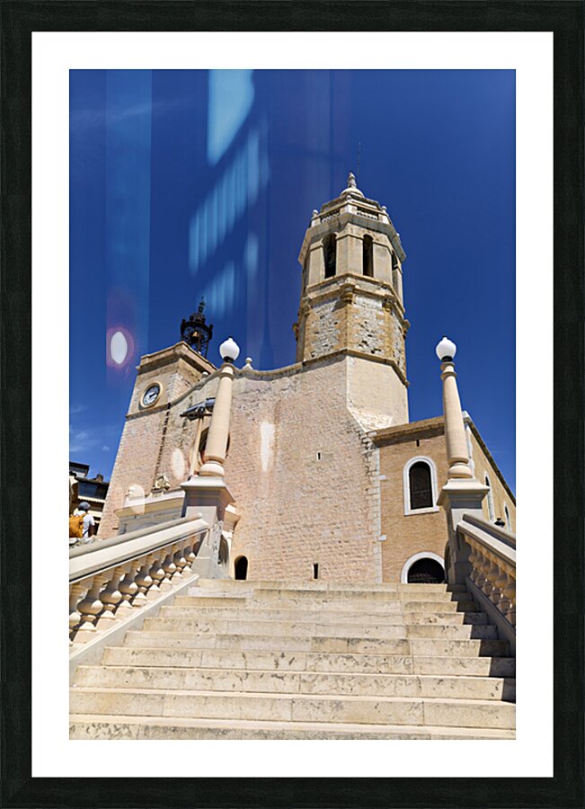 Sitges Catalunya Spain. Church esglesia de Sant Bartomeu i Santa Tecla Picture Frame print