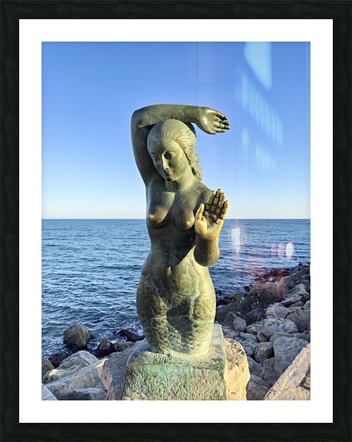 Sitges Catalunya Spain. Sculpture of the Queen of the Seas by Pedro Jimenez Corona on Mazatlans Malecon Picture Frame print