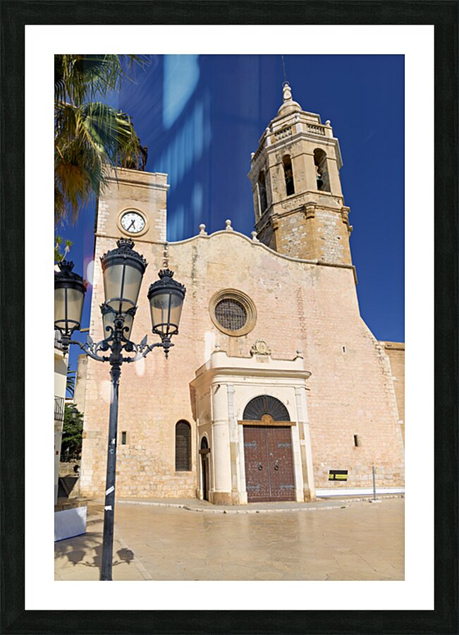 Sitges Catalunya Spain. Church esglesia de Sant Bartomeu i Santa Tecla Picture Frame print