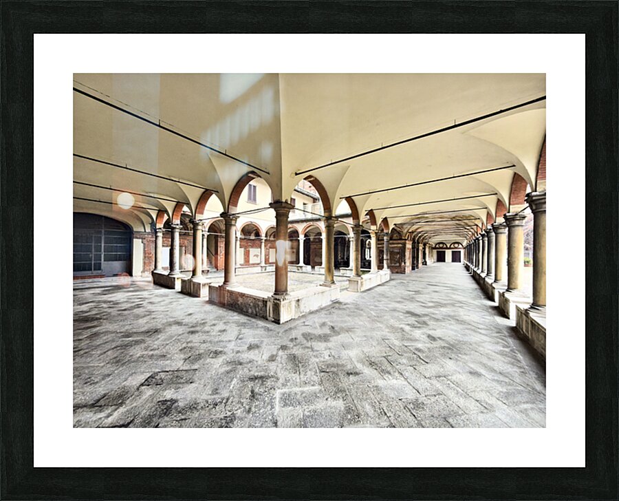 Santa Maria alla Fontana church cloister in Milan Italy with a Picture Frame print