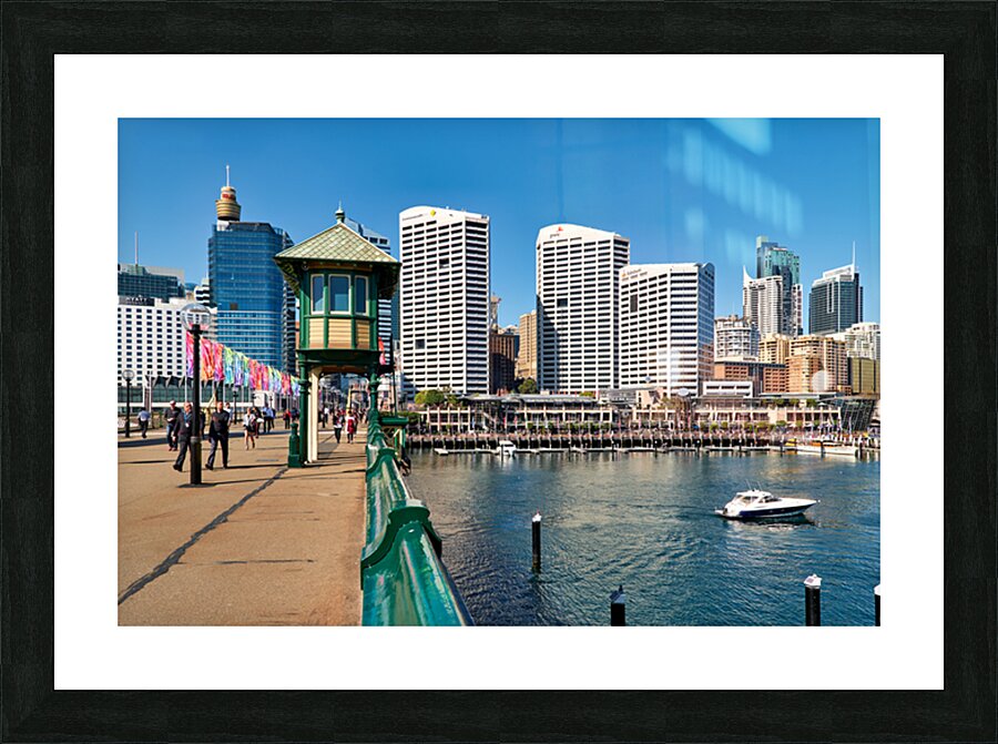 Sydney Harbour with boats and buildings on a sunny day. Picture Frame print