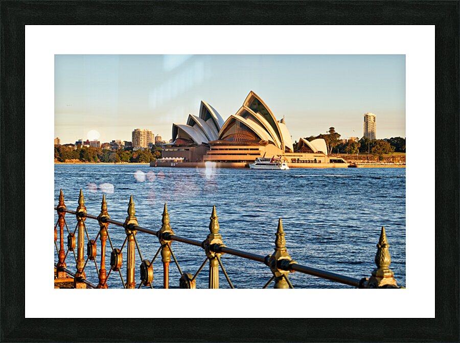 Sydney Opera House and harbor at sunset. Picture Frame print