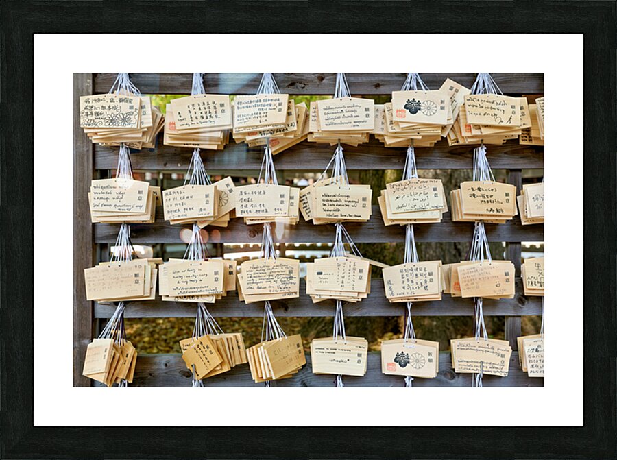 Wishes and invocations at Meiji Jingu Shrine in Tokyo Picture Frame print