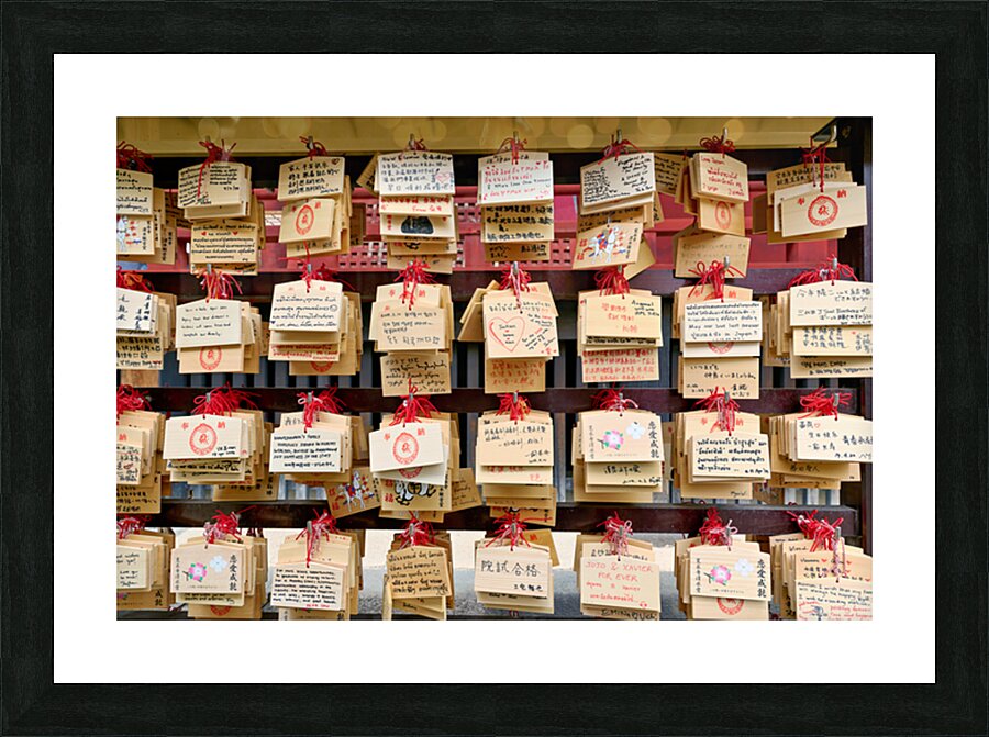 Wishes and invocations at Senso Ji Temple in Tokyo Picture Frame print