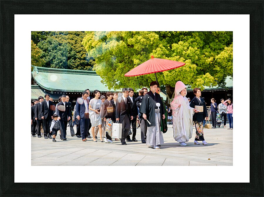 Traditional wedding ceremony at Meiji Jingu shrine in Tokyo Japa Picture Frame print