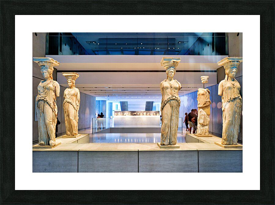 Caryatids on display at the Acropolis Museum in Athens Greece Picture Frame print