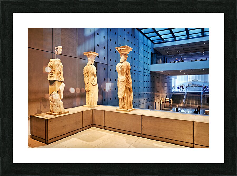 Caryatids on display at Acropolis Museum in Athens Greece Picture Frame print