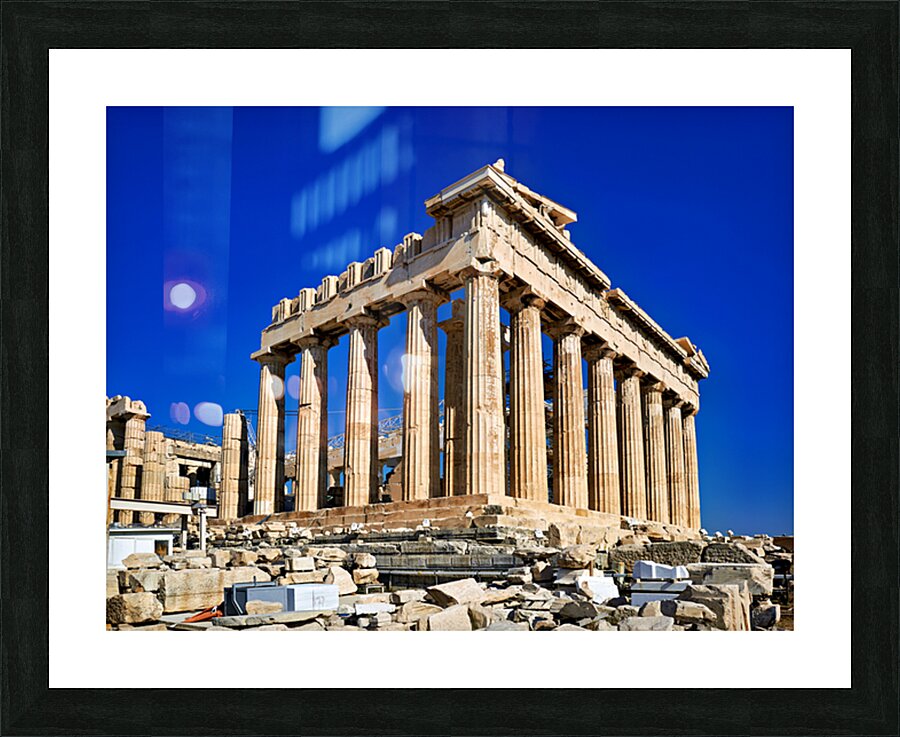 Visit Parthenon at Acropolis in Athens Greece during the day Picture Frame print