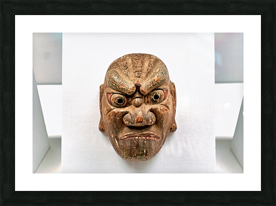 Ancient Japanese mask displayed at Honkan Gallery in Tokyo Picture Frame print