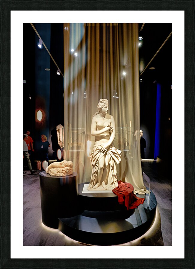 People walk around the National Archaeological Museum in Athens  Picture Frame print