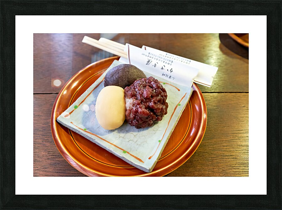 Savoring sweets and green tea in Kyotos Higashiyama Picture Frame print
