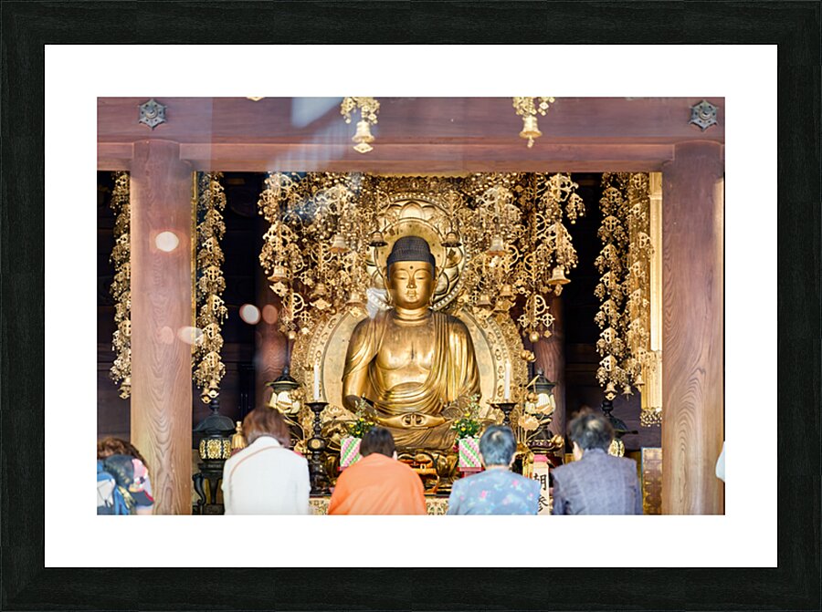 Buddha statue inside Chion in temple in Kyoto attracts many visi Picture Frame print