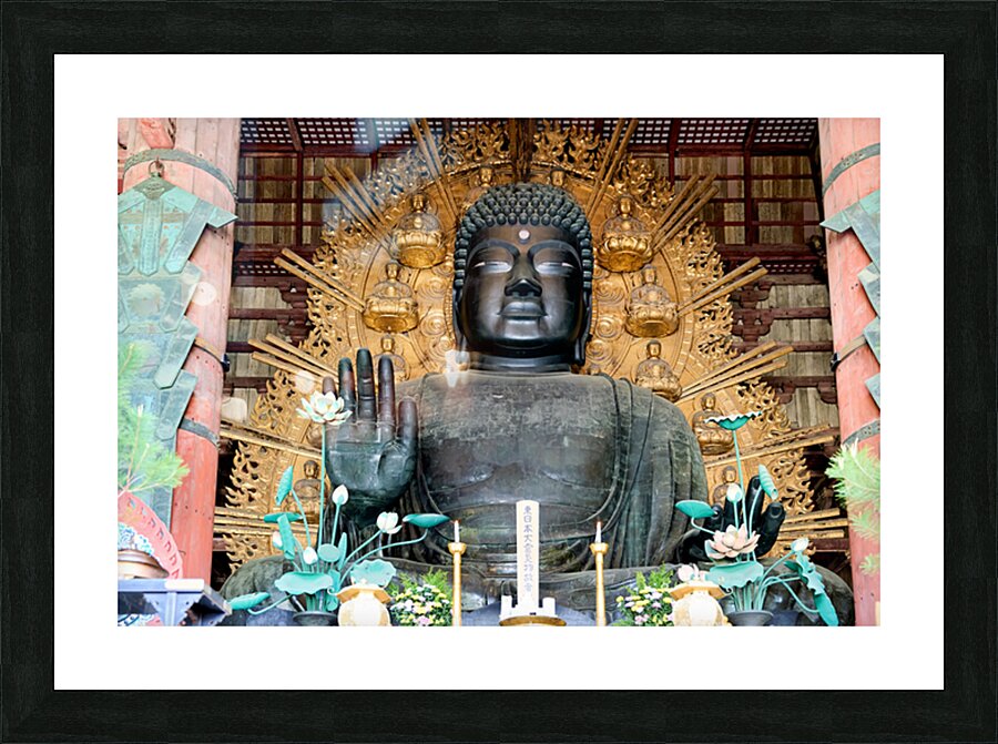 Exploring Todai ji temple with the Great Buddha Hall in Nara Ja Picture Frame print