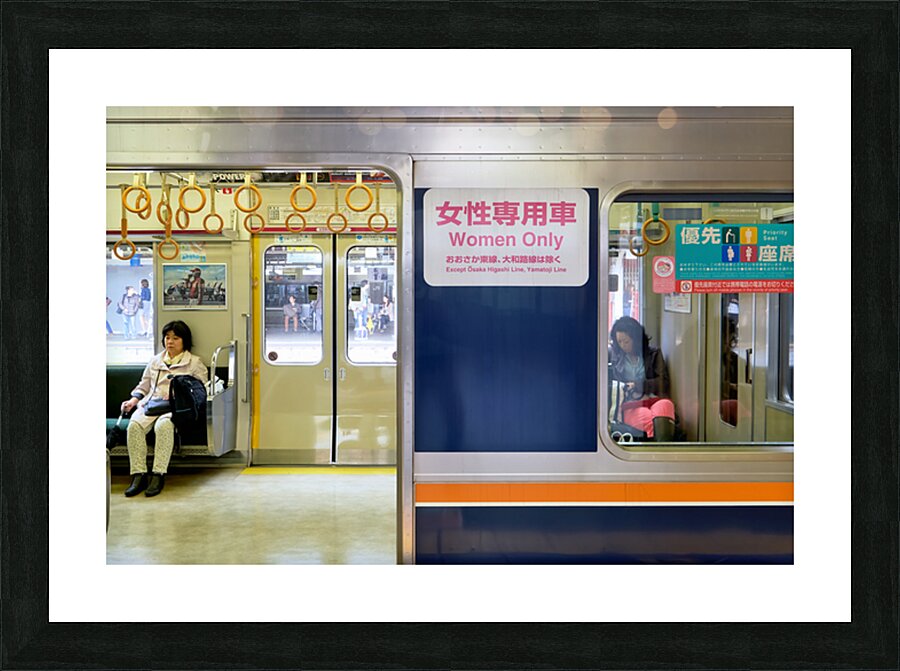 Women only train cart in Kyoto Japan for female passengers Picture Frame print