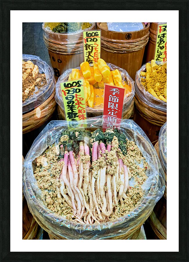 Colors and activities at Nishiki Market in Kyoto Japan Picture Frame print