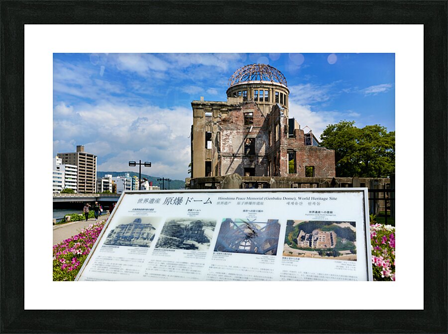 Hiroshima Peace Memorial Genbaku Dome and surrounding area in Ja Picture Frame print