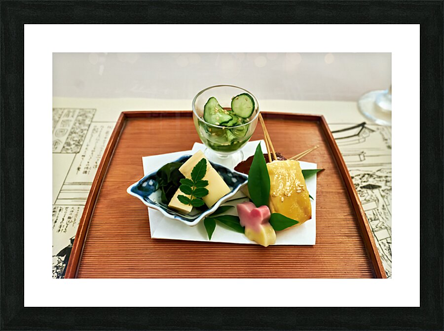 Traditional Japanese food served in a restaurant in Miyajima Jap Picture Frame print