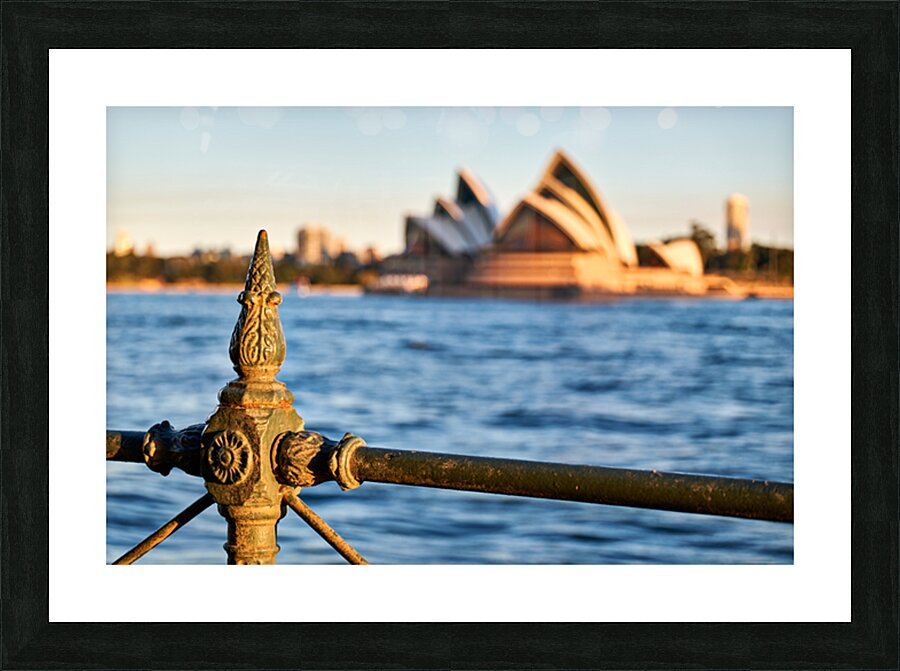 Sydney Opera House seen through a fence Picture Frame print