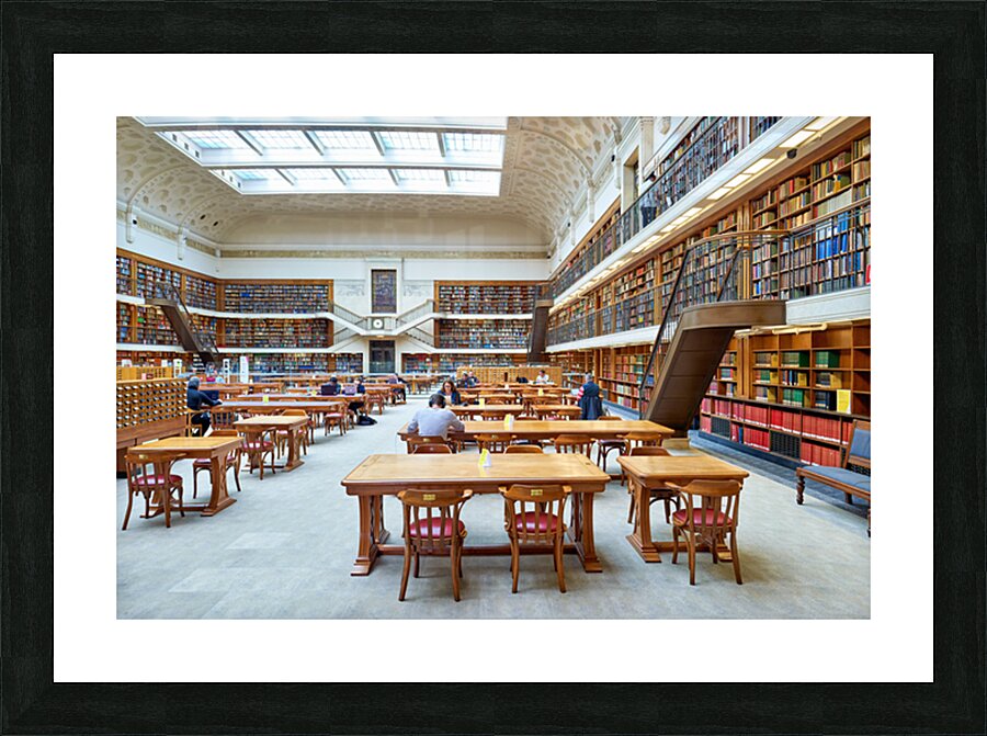 Students study in spacious library reading room at Mitchell Libr Picture Frame print