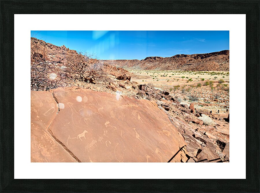 Prehistoric rock engravings in Twyfelfontein Kunene region Picture Frame print