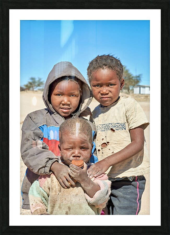 Portrait of children in Damaraland village in Namibia Picture Frame print