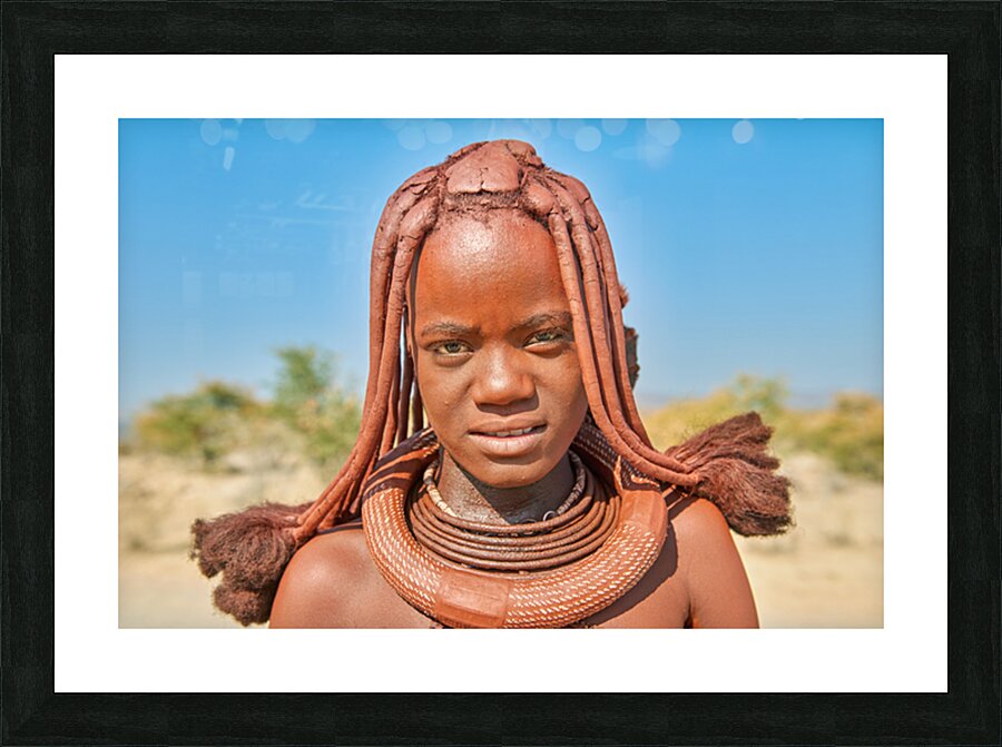 Portrait of a Himba woman in Namibias Kunene region Picture Frame print