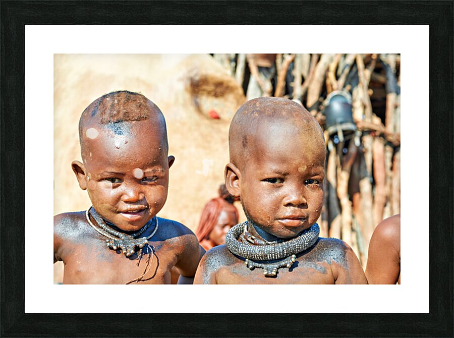 Children in himba village of kunene region namibia Picture Frame print