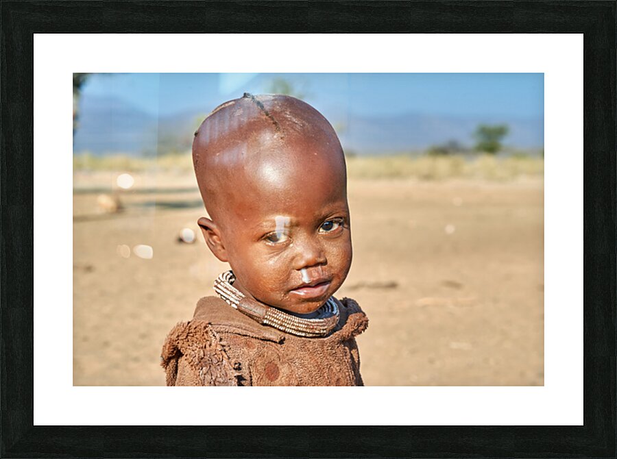 Portrait of a child from Himba village in Kunene region of Namib Picture Frame print