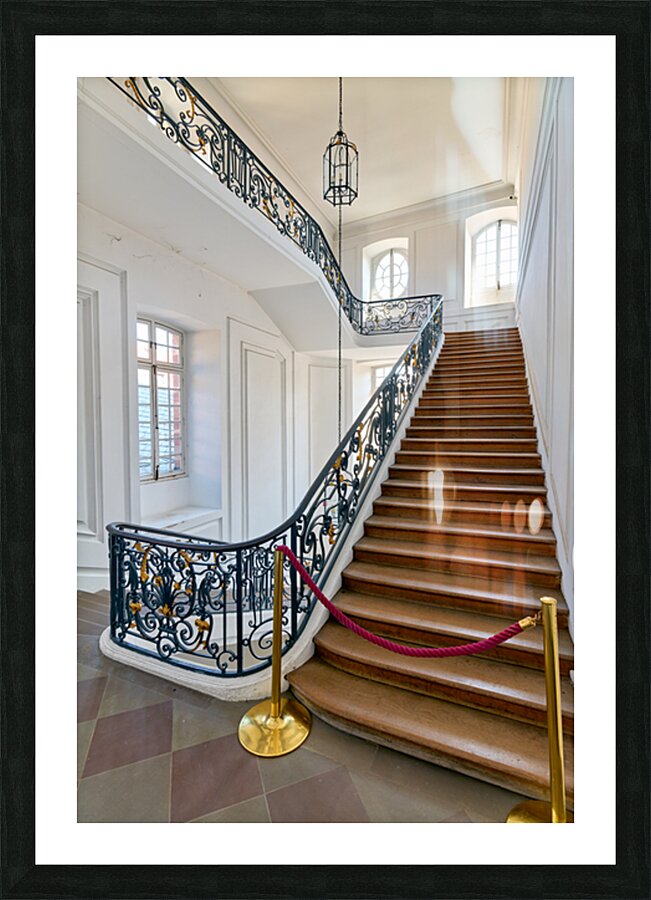 Main staircase leads to Fine Arts Museum in Strasbourg France Picture Frame print