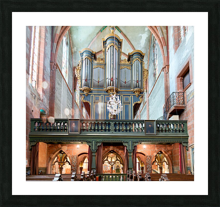 Pipe organ at Saint Pierre le Jeune church in Strasbourg Picture Frame print