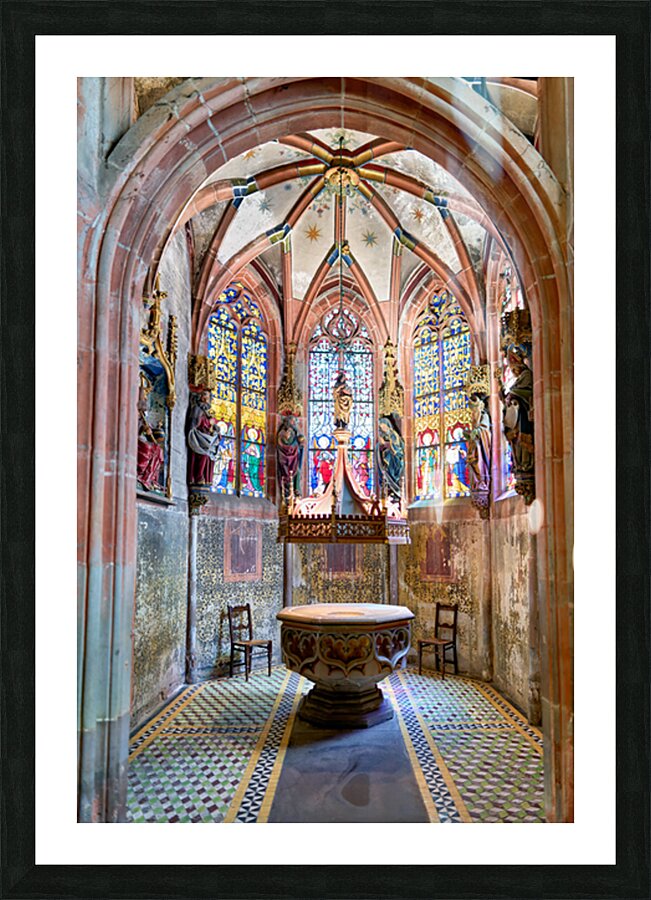 Exploring the interior of Saint Pierre le Jeune church in Strasb Picture Frame print
