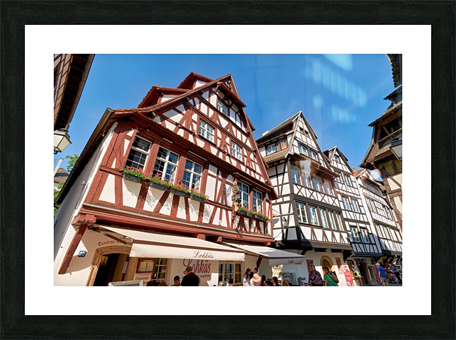 Colorful timber framed houses in Petite France Strasbourg Picture Frame print