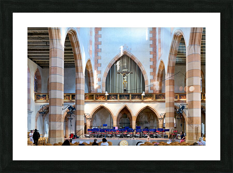 Concert setup at Eglise Saint Matthieu in Colmar Alsace Picture Frame print