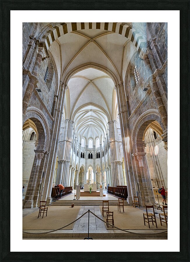 Vezelay Abbey in Bourgogne France shows its interior architectur Picture Frame print