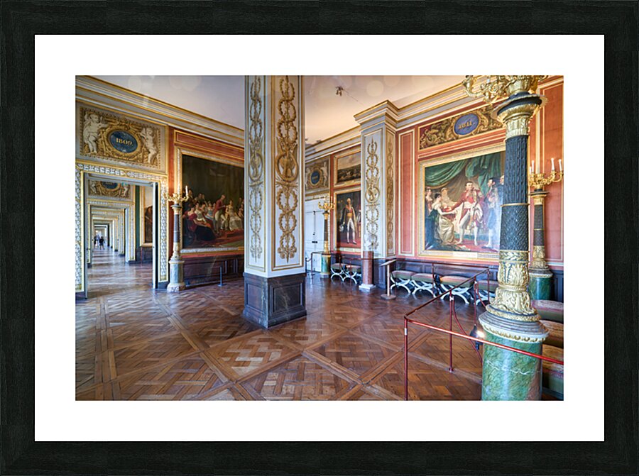 Walk through grand halls in Palace of Versailles in Paris France Picture Frame print