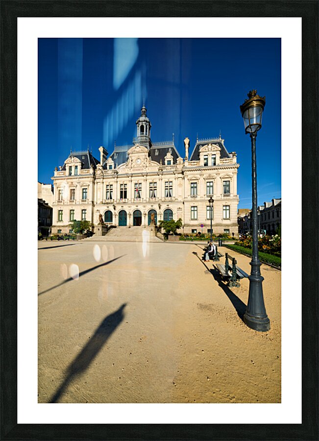 Vannes town hall stands in square on a sunny day in Brittany Fr Picture Frame print