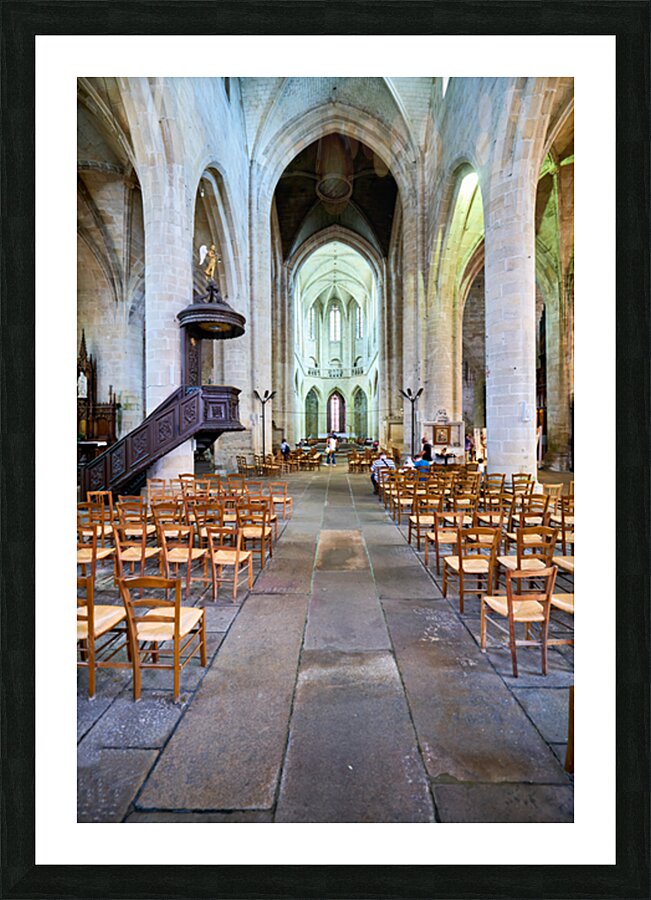 Visit to Eglise Saint Malo in Dinan Brittany France with empty c Picture Frame print